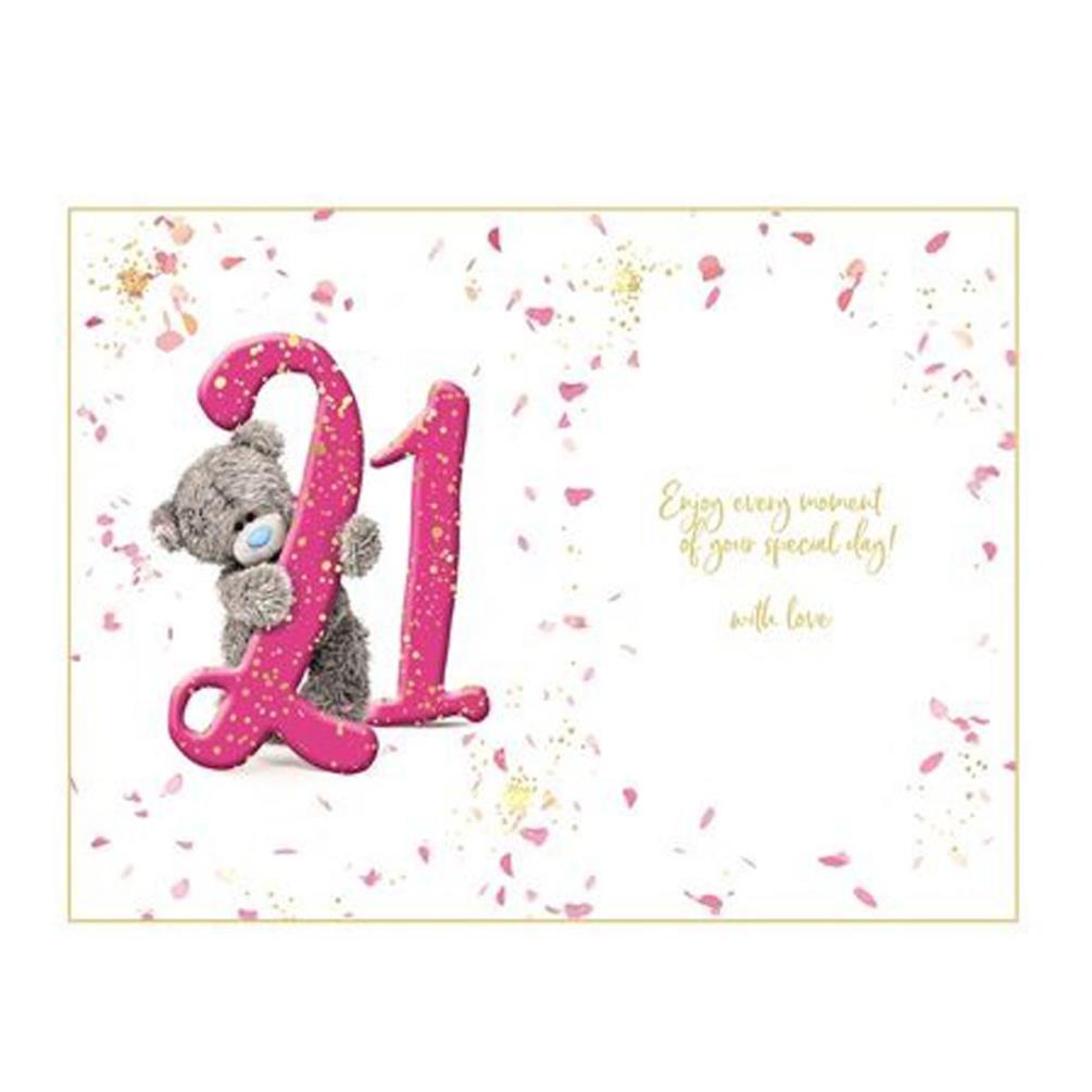 Amazing 21st Birthday Photo Finish Me to You Bear Card Extra Image 1